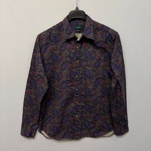 J Crew Oarsman Men Long Sleeve Button Shirt Top Size Large Paisley C060 -14